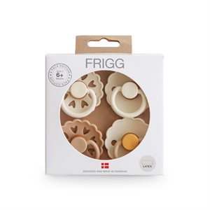 FRIGG 4-Pack Pacifiers - Round Latex - Snowflake Dream - Size 2